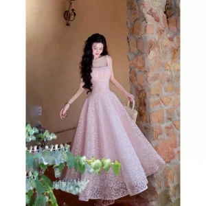 Đầm - Váy Voan Hoa Tơ Form Dài Bồng Xòe Phong Cách Sang Trọng Tiểu Thư Trẻ Trung D170